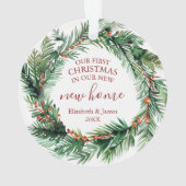 我々の初めてのクリスマスは我々の新しいホームリース オーナメント (裏面)