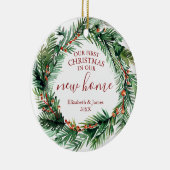 我々の初めてのクリスマスは我々の新しいホームリース セラミックオーナメント (右)