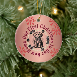 我々の初めてのクリスマスは我々の新しい家で セラミックオーナメント