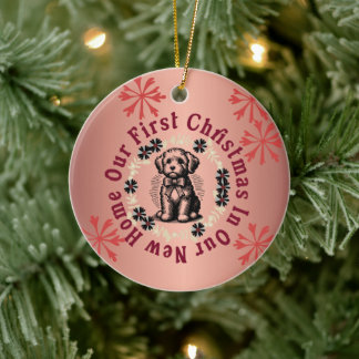 我々の初めてのクリスマスは我々の新しい家で セラミックオーナメント