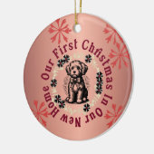 我々の初めてのクリスマスは我々の新しい家で セラミックオーナメント (左)