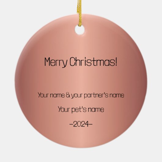 我々の初めてのクリスマスは我々の新しい家で セラミックオーナメント (裏面)