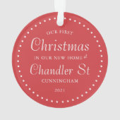 我々の初めてのクリスマスは新しいホームシンプルで オーナメント (裏面)