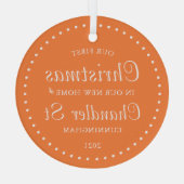 我々の初めてのクリスマスは新しいホームシンプルで ガラスオーナメント (裏面)