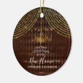 我々の初めてのクリスマスは新しいホーム素朴グラム セラミックオーナメント (左)