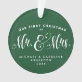 我々の初めてのクリスマスは新しい緑の休日 オーナメント (正面)