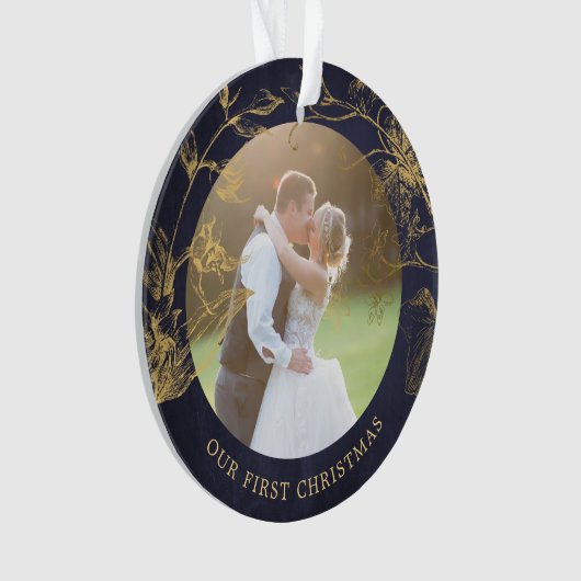 我々の初めてのクリスマスは新婚の夫妻として オーナメント (正面)