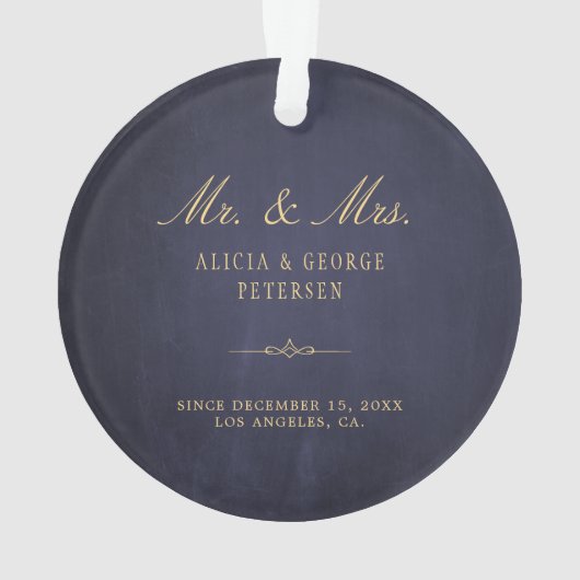 我々の初めてのクリスマスは新婚の夫妻として オーナメント (裏面)