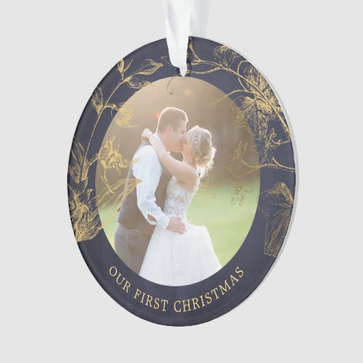 我々の初めてのクリスマスは新婚の夫妻として オーナメント (正面)