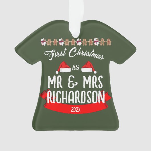 我々の初めてのクリスマスは新婚の夫妻として オーナメント (正面)