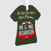 我々の初めてのクリスマスは新婚の夫妻として オーナメント (正面)