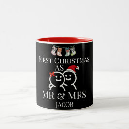 我々の初めてのクリスマスは新婚の夫妻として ツートーンマグカップ