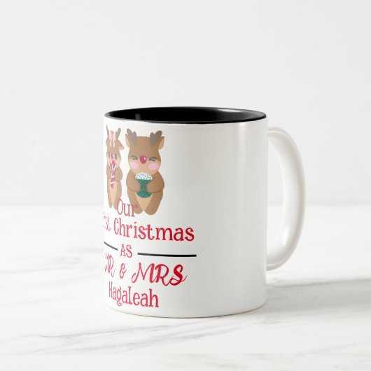 我々の初めてのクリスマスは新婚の夫妻として ツートーンマグカップ (正面右)