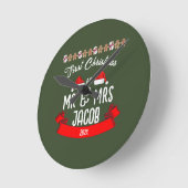 我々の初めてのクリスマスは新婚の夫妻として ラウンド壁時計 (傾斜)