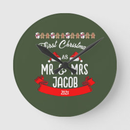 我々の初めてのクリスマスは新婚の夫妻として ラウンド壁時計