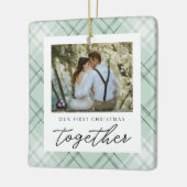 我々の初めてのクリスマスは新婚エレガント セラミックオーナメント (左)