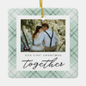 我々の初めてのクリスマスは新婚エレガント セラミックオーナメント (正面)