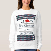 我々の初めてのクリスマスは新婚T-Sh夫妻として スウェットシャツ (正面)