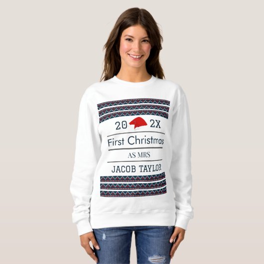 我々の初めてのクリスマスは新婚T-Sh夫妻として スウェットシャツ (正面フル)
