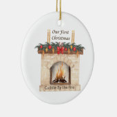 我々の初めてのクリスマスは暖炉の上に セラミックオーナメント (右)