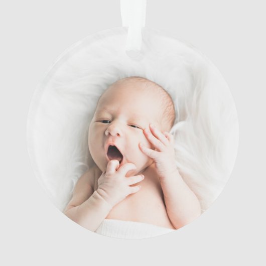 我々の初めてのクリスマスは3人の家族として オーナメント (裏面)