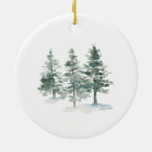 我々の初めてのクリスマスを一緒に松の木セラミックホーン セラミックオーナメント (裏面)