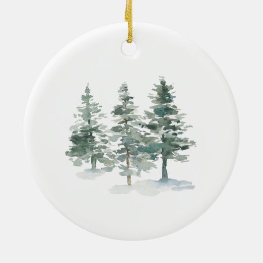 我々の初めてのクリスマスを一緒に松の木セラミックホーン セラミックオーナメント (裏面)