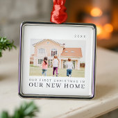 我々の初めてのクリスマスインザニューホームシックモダン メタルオーナメント