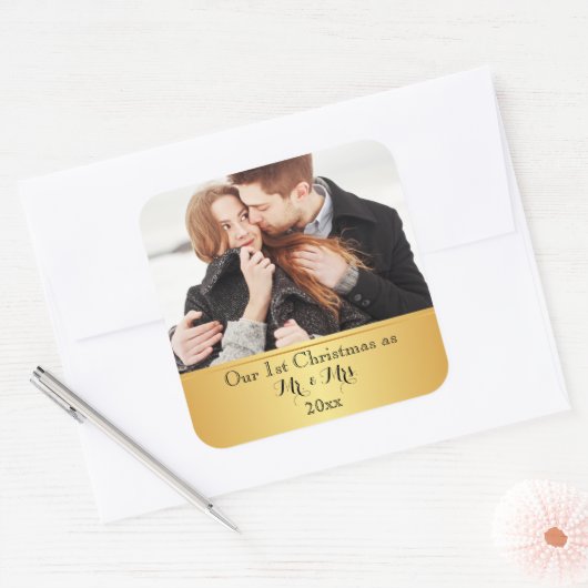 我々の初めてのクリスマスカスタムズ スクエアシール (封筒)