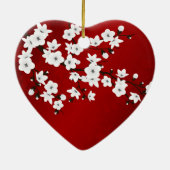 我々の初めてのクリスマスズさくらんぼブロッサム セラミックオーナメント (裏面)