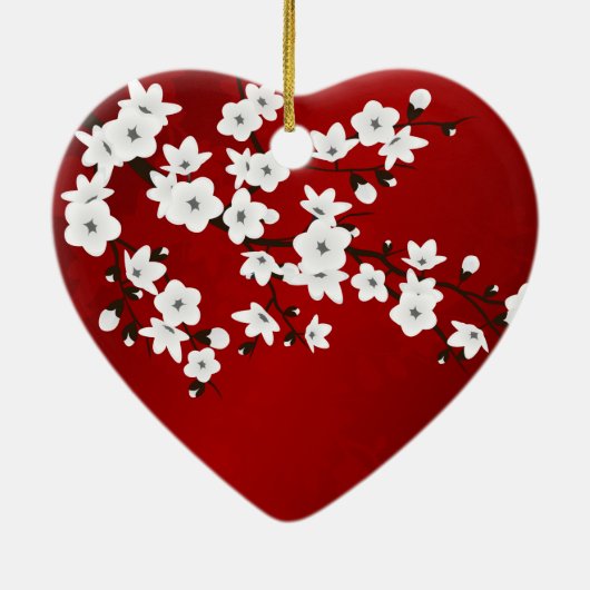我々の初めてのクリスマスズさくらんぼブロッサム セラミックオーナメント (裏面)