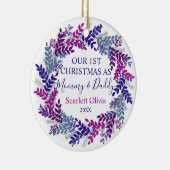 我々の初めてのクリスマスズアズモンマイダディベビーリース セラミックオーナメント (右)