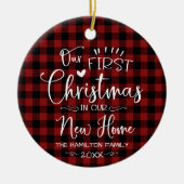 我々の初めてのクリスマスズインザニューホームファームハウス セラミックオーナメント (正面)