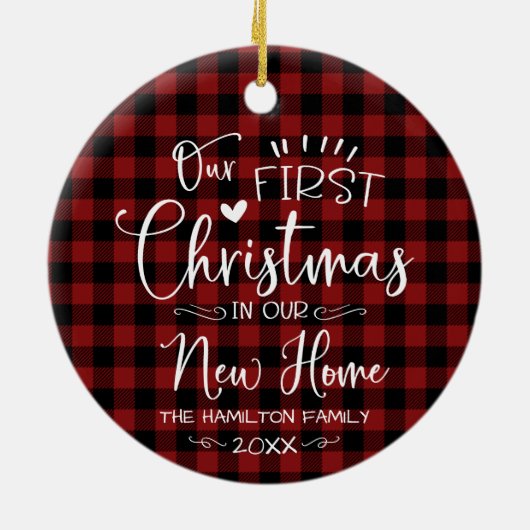 我々の初めてのクリスマスズインザニューホームファームハウス セラミックオーナメント (裏面)