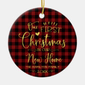 我々の初めてのクリスマスズインザニューホームファームハウス セラミックオーナメント (正面)