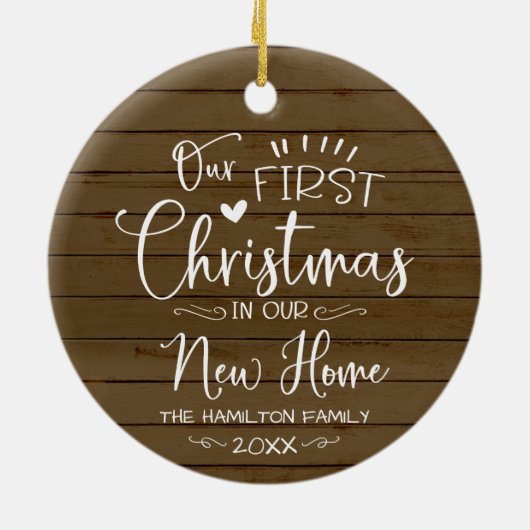我々の初めてのクリスマスズインザニューホームファームハウス セラミックオーナメント (裏面)