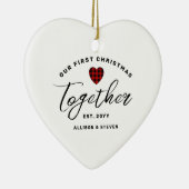 我々の初めてのクリスマスズトゥーファームハウスシックハート セラミックオーナメント (右)
