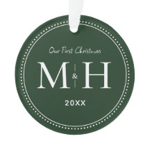 我々の初めてのクリスマスニューライウィズモノグラムグリーン