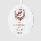 我々の初めてのクリスマスポインセチアリース雪片 オーナメント (正面)