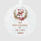 我々の初めてのクリスマスポインセチアリース雪片 オーナメント (正面)