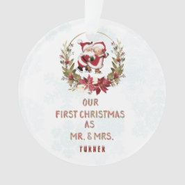 我々の初めてのクリスマスポインセチアリース雪片 オーナメント