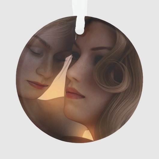 我々の初めてのクリスマスレズビアンの新しい写真赤 オーナメント (裏面)