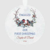 我々の初めてのクリスマス冬のリースとブルフィンチ オーナメント (裏面)