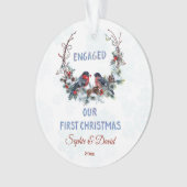 我々の初めてのクリスマス冬のリースとブルフィンチ オーナメント (正面)