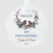 我々の初めてのクリスマス冬のリースとブルフィンチ オーナメント (正面)