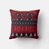 我々の初めてのクリスマス夫妻/カップルの新しい クッション (裏面)