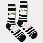 我々の初めてのクリスマス夫妻/カップルの新しい ソックス (右)