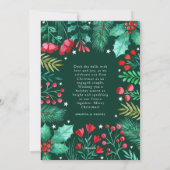 我々の初めてのクリスマス婚約したの水色の葉 シーズンカード (裏面)