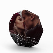 我々の初めてのクリスマス婚約したカップルクラシックミニマル フォトブロック (右)