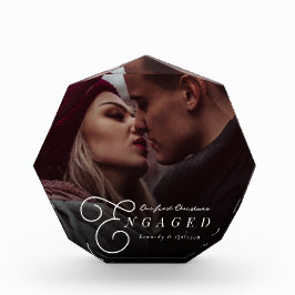 我々の初めてのクリスマス婚約したカップルクラシックミニマル フォトブロック